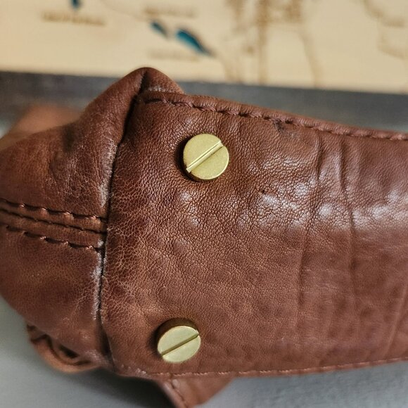 Tory Burch caramel/brown leather transformer bucket/ shoulder big bag - Picture 9 of 14